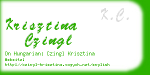 krisztina czingl business card